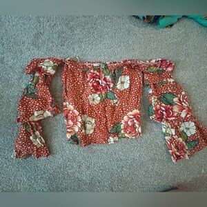 FARM Rio Red Floral Blouse